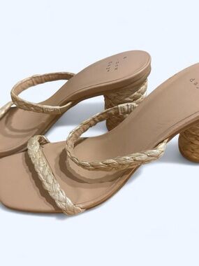 all in motion Braided Strap Tan Heeled Sandals